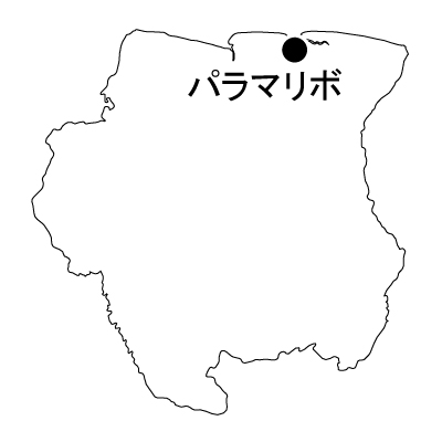 スリナム共和国無料フリーイラスト｜首都名(白)